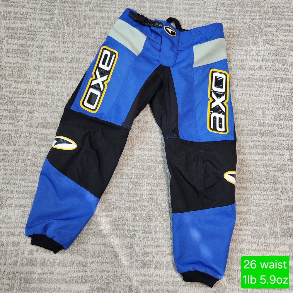 Vintage AXO Sport motocross pants blue black youth 26 Y2K Gear MX
